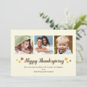 落ちる葉の幸せな感謝祭の写真 シーズンカード (スタンド正面)