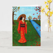 "落ちる葉" カード (黄色い花)