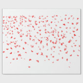 落ちる赤いハート ラッピングペーパー (フラット)