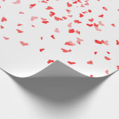 落ちる赤いハート ラッピングペーパー (角)