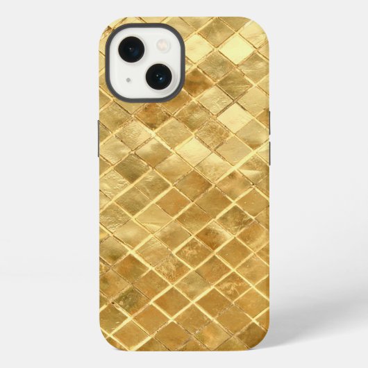 落ちる金の市松模様 iPhoneケース (裏面)