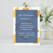 落ちる銀杏の葉の青い結婚式の付属 招待状 (スタンド正面)