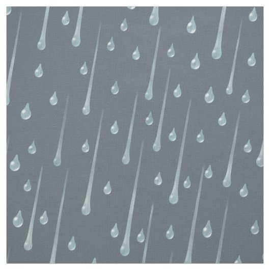 落ちる雨滴 かわいい雨の日 ダークグレー ファブリック (見本)