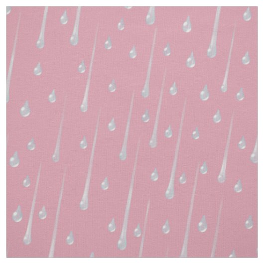 落ちる雨粒がキュートな雨の日 ほのかなピンク ファブリック (見本)