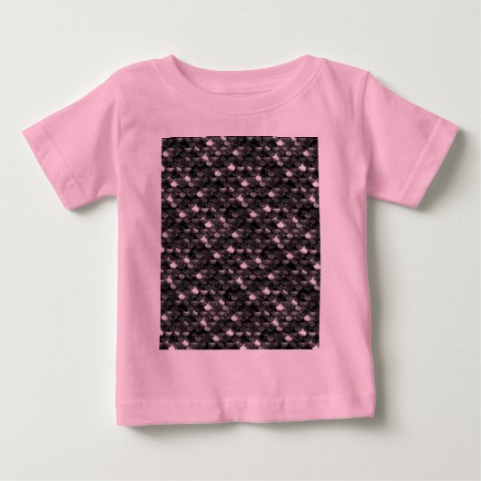 落ちる黒と白のうろこ ベビーTシャツ (正面)
