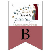 落ちエレガントつ星、女の子の赤ちゃんシャワー バンティングフラッグ (第3の旗)