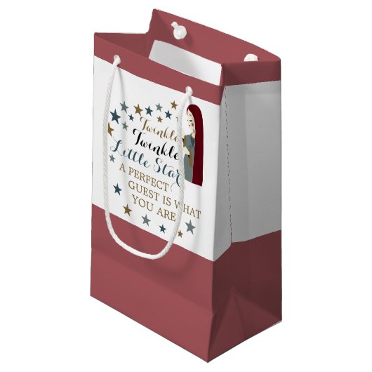 落ちエレガントつ星、赤ちゃんシャワー賛成 スモールペーパーバッグ (正面アングル)