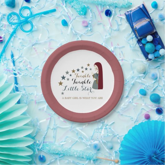 落ちエレガントつ星、赤ちゃんシャワー ペーパープレート (パーティー)