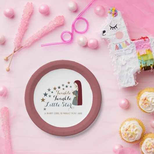 落ちエレガントつ星、赤ちゃんシャワー ペーパープレート (パーティー)