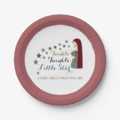 落ちエレガントつ星、赤ちゃんシャワー ペーパープレート (正面)