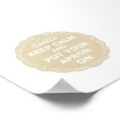 落ち保着いてエプロンをキャンバスに置く ポスター (角)