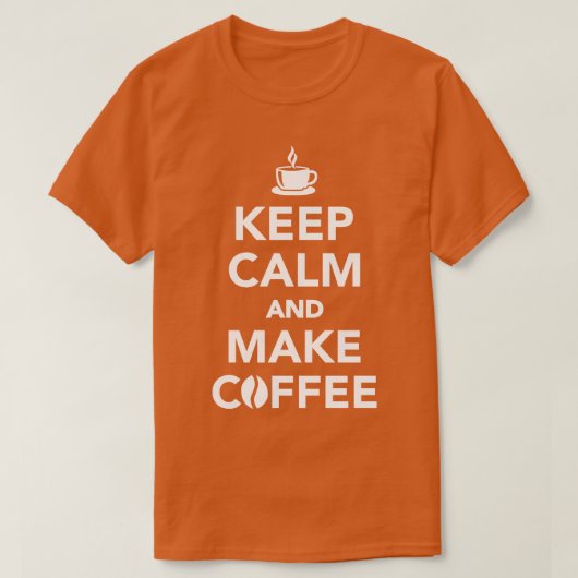 落ち保着いてコーヒーを淹れる Tシャツ (デザイン正面)