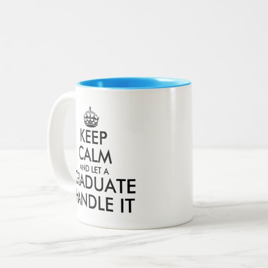 落ち保着いて大学院に任せおもしろいる ツートーンマグカップ (正面左)