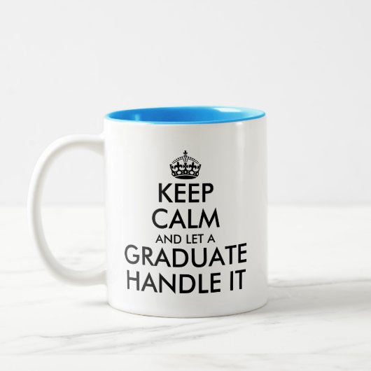 落ち保着いて大学院に任せおもしろいる ツートーンマグカップ (左)