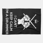 落ち保着いて私はドラマーで落ち着いて保いない キッチンタオル (横)