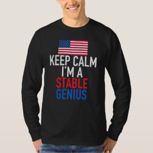 落ち保着いて私は安定した天才トランプおもしろいだ Tシャツ