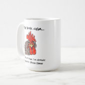 「落ち着いたように見えるかもしれない…」 背の高い鶏のマグ コーヒーマグカップ (正面左)