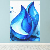 落ち着いたインディゴカーブ キャンバスプリント (インサイチュ (ウッドフロア))