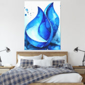 落ち着いたインディゴカーブ キャンバスプリント (インサイチュ (寝室))