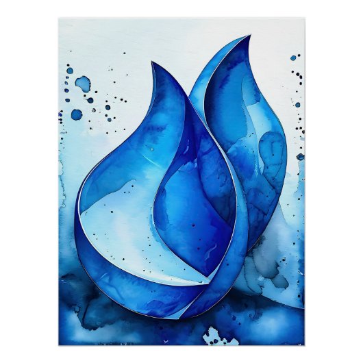 落ち着いたインディゴカーブ ポスター (正面)