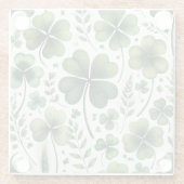 落ち着いたクローバー ガラスコースター (裏面)