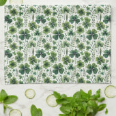 落ち着いたクローバー キッチンタオル (折り畳み)