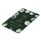 落ち着いたグリーンのユーカリ手書きモダンウェディング マグネット (左側)