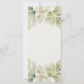 落ち着いたグリーンの葉のデザイン オーダーメイド ウェディング メニュー カード (裏面)