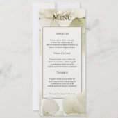 落ち着いたグリーンの葉のデザイン オーダーメイド ウェディング メニュー カード (正面)