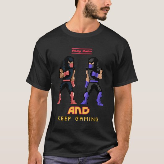 落ち着いたゲームを楽し保む Tシャツ (正面)