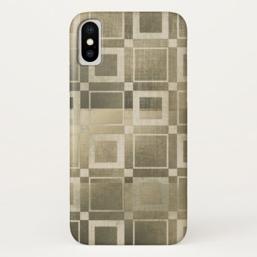 落ち着いたゴールドのスクエア モダンな幾何学柄のゴージャスデザイン Case-Mate iPhoneケース (裏面)