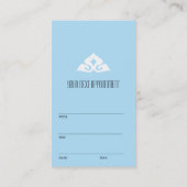 落ち着いたサロンの青のアポイントメント 予約カード (裏面)