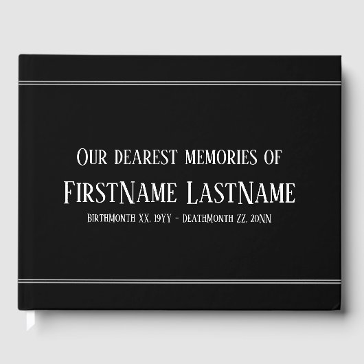 落ち着いたシンプル悔やみや弔慰 ゲストブック (正面)