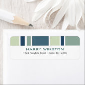 落ち着いたストライプ住所 シール小 ラベル (インサイチュ)