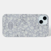 落ち着いたダスティブルーのバラの花柄スマホケース Case-Mate iPhoneケース (裏面 (横))