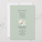 落ち着いたトロピカル結婚な葉のセージリハーサル 招待状 (正面)