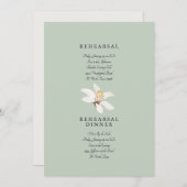 落ち着いたトロピカル結婚な葉のセージリハーサル 招待状 (正面/裏面)