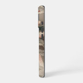 落ち着いたトーンの花のコケット柄 iPhone 16ケース (左側面)