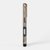 落ち着いたトーンの花のコケット柄 iPhone 16ケース (右側面)