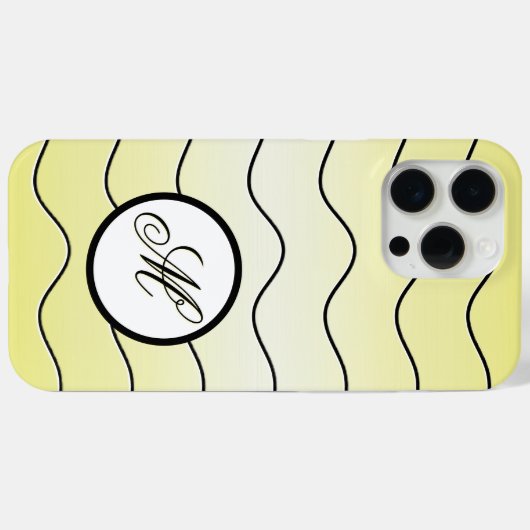 落ち着いたバターイエローに大文字のイニシャル Case-Mate iPhoneケース (裏面 (横))