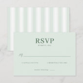 落ち着いたパステルグリーンのRSVPカード 出欠カード (正面/裏面)
