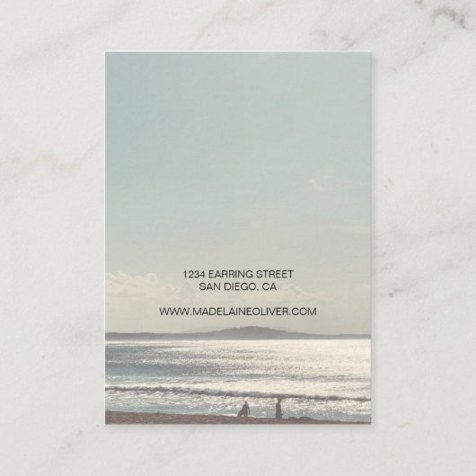 落ち着いたビーチシーンネックレス表示  名刺 (裏面)