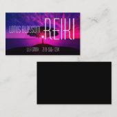 落ち着いたピンクの日没および木の霊気 名刺 (正面/裏面)