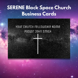 落ち着いたブラック宇宙の教会ビジネスカード 名刺