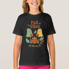 落ち着いたボヘミアンなハロウィンのカボチャと紅葉のオータムフェス Tシャツ