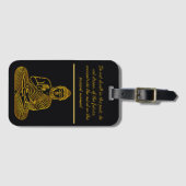 落ち着いたポーズの金仏 ラゲッジタグ (正面横)