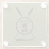 落ち着いたマカビーの盾と槍 ガラスコースター (裏面)