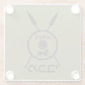 落ち着いたマカビーの盾と槍 ガラスコースター (裏面)