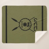 落ち着いたマカビーの盾と槍 シェルパブランケット (正面(横))