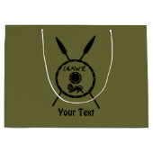 落ち着いたマカビーの盾と槍 ラージペーパーバッグ (正面)